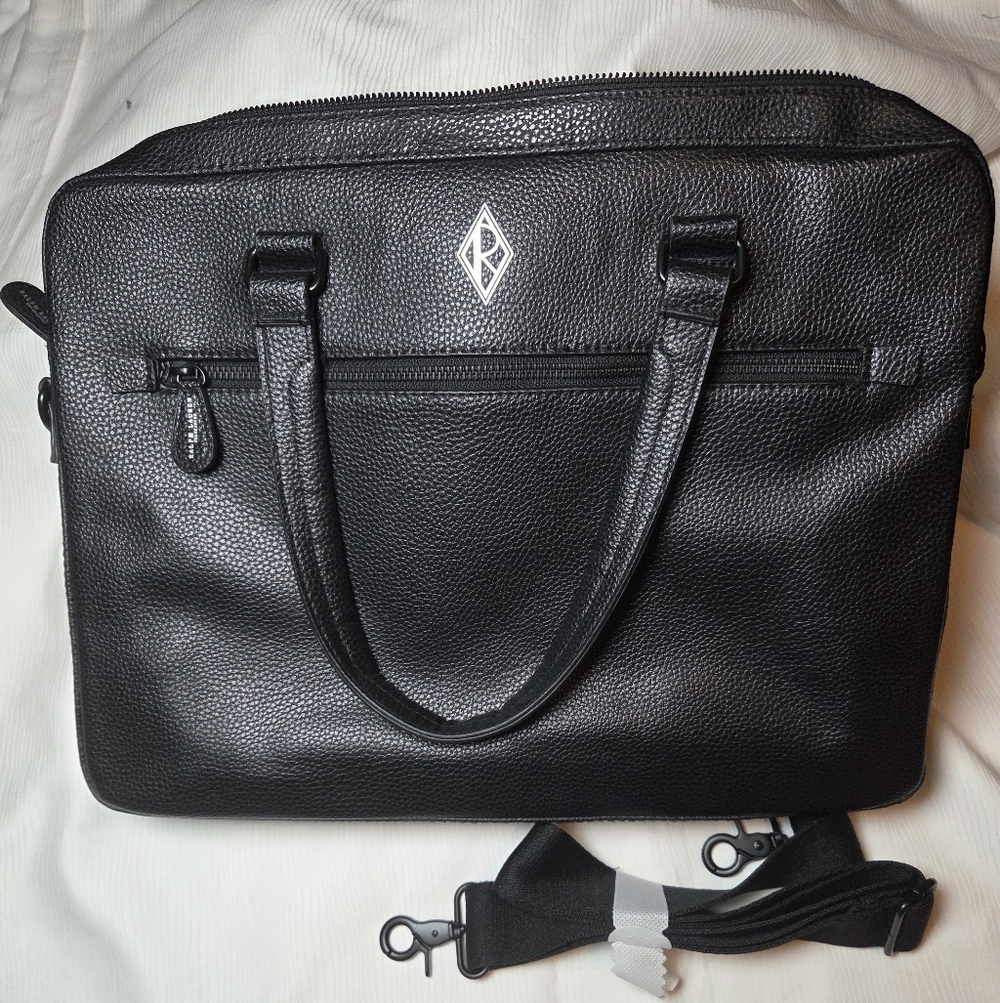RALPH LAUREN fragances Black Leather Men's Bag.